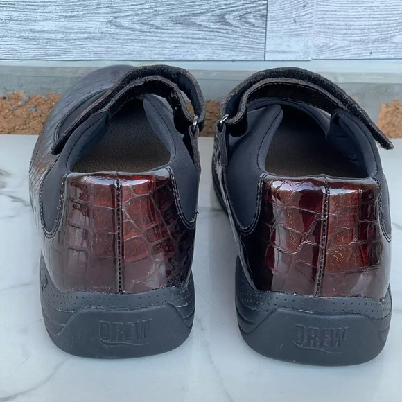 DREW Croc Leather Mary Jane Comfort Shoe Size 9W - Picture 7 of 10